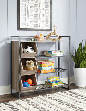 Chic Two Tone Shoe Rack with Cubbies