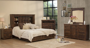 Meza Rustic Solid Wood Storage Bedroom Collection
