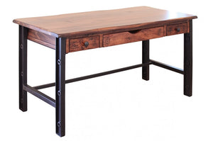 Rustic Industrial Solid Wood Writing Desk