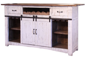 Solid Wood Rustic Dual Tone Bar in White