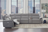 Amara Grey Power Reclining Sectional with Adjustable Headrests