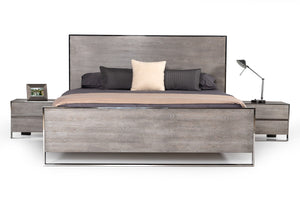 Charmaine Grey & Stainless Steel Bedroom Collection