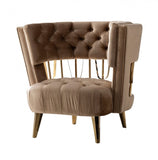 Kourtney Velvet Beige and Gold Living Room Collection