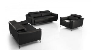 Dane Leather Living Room Collection in Cognac or Black