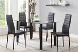 Flores 5 Piece Dinette Set in Black