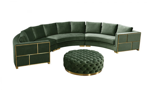 Richie Curved Green Velvet Sectional