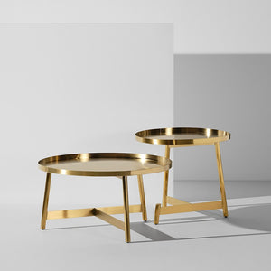 Landon Round Occasional Tables in Gold or Graphite