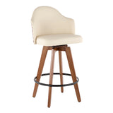 Edwin Mid Century Counter Stool in Cream, Grey or Black