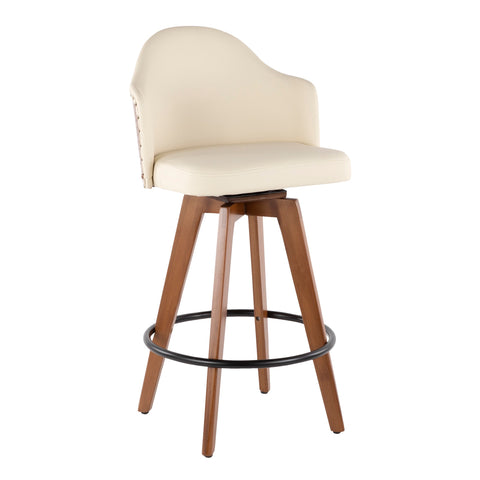 Edwin Mid Century Counter Stool in Cream, Grey or Black