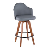 Edwin Mid Century Counter Stool in Cream, Grey or Black