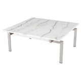 Louve White Marble Occasional Table Collection