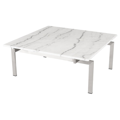 Louve White Marble Occasional Table Collection