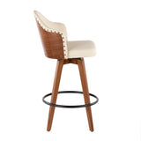 Edwin Mid Century Counter Stool in Cream, Grey or Black