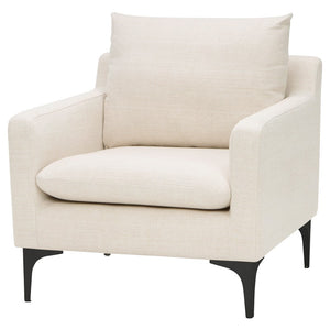 Anders Sand Fabric Living Room Collection with Black or Silver Legs