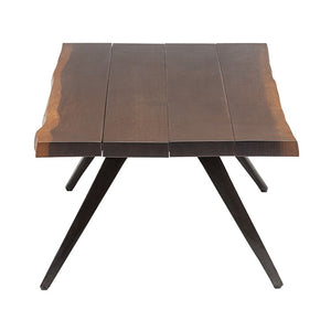 Vega Solid Seared Oak Coffee Table with Black Steel Legs