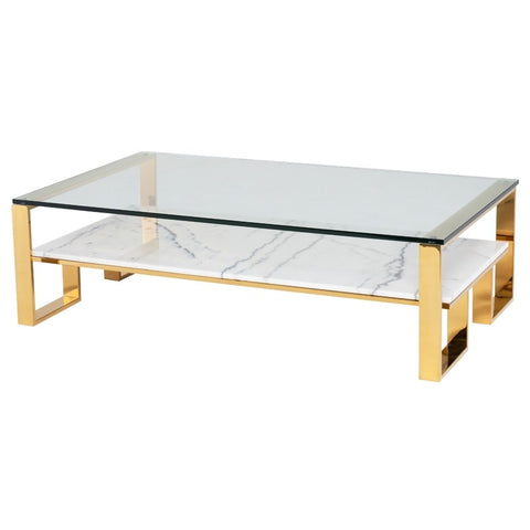 Tierra Glass and Marble Coffee Table