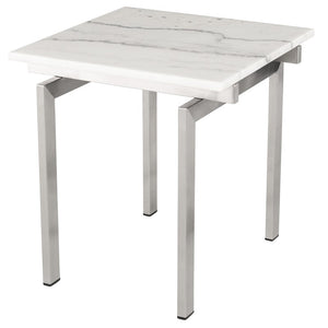 Louve White Marble Occasional Table Collection