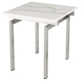 Louve White Marble Occasional Table Collection