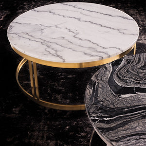 Nicola Round Marble Occasional Collection in 3 Color Options