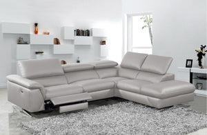 Maia Grey Reclining Eco-Leather Sectional in 2 Color Options