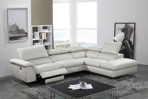 Maia Grey Reclining Eco-Leather Sectional in 2 Color Options