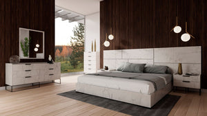 Miabella Faux Marble Bedroom Collection in White or Grey