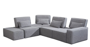 Chapman Grey Fabric Sectional with Movable Backrests