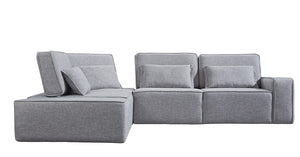Chapman Grey Fabric Sectional with Movable Backrests