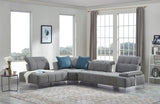 Natasha Tufted Fabric Sectional with Adjustable Backrest