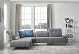 Natasha Tufted Fabric Sectional with Adjustable Backrest