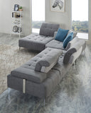 Natasha Tufted Fabric Sectional with Adjustable Backrest