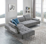 Natasha Tufted Fabric Sectional with Adjustable Backrest