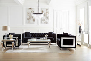 Dakota Black Velvet Living Room Collection