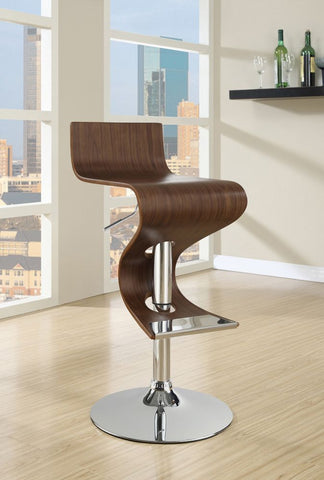 Walnut Wave-Like Barstool