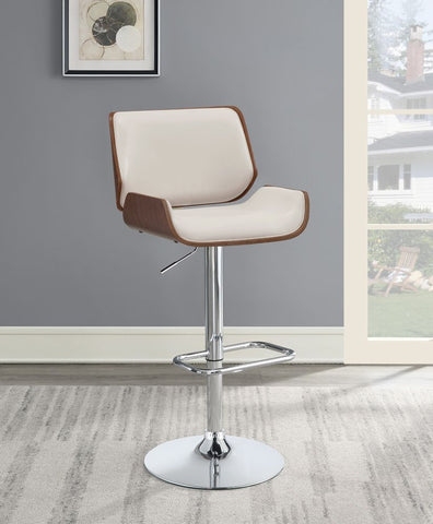 Walnut Adjustable Barstool in Black or Ecru