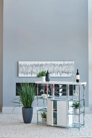 Contemporary White Gloss Bar Unit