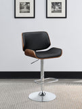 Walnut Adjustable Barstool in Black or Ecru