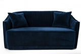 Palmer Blue Velvet 3 Piece Living Room Set