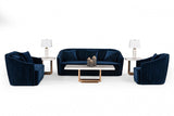 Palmer Blue Velvet 3 Piece Living Room Set