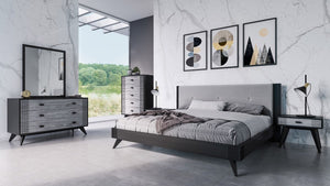 Pandora Grey & Black Platform Bedroom Collection