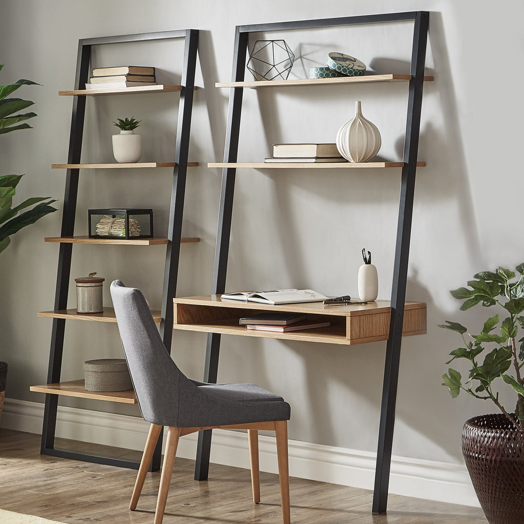 Dual Tone Ladder Desk with Optional Matching Bookcase